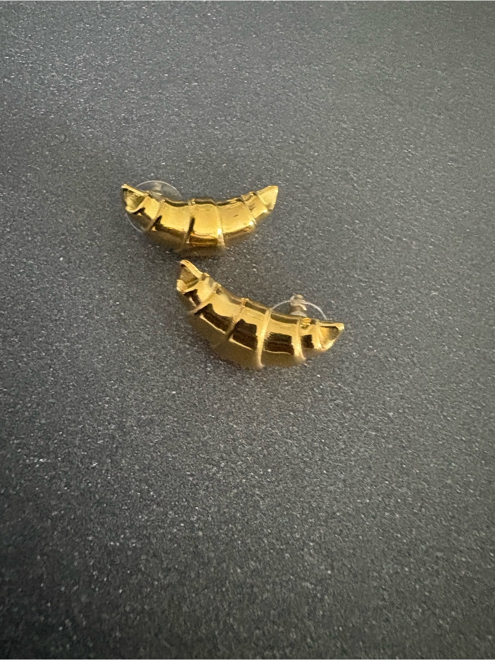 Croissant High Quality Goldtone Earrings